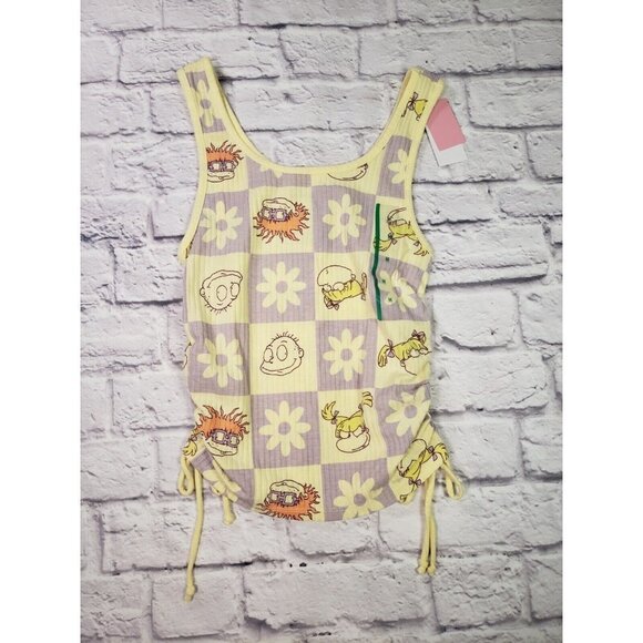 NEW Rugrats 90s Nostalgic Jrs Size Medium Side Shirred Tank Top - Picture 1 of 2